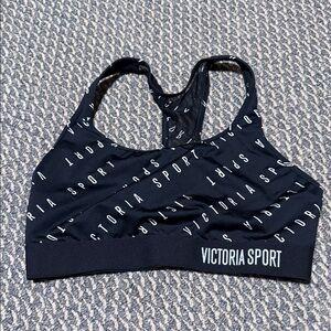 Victoria's Secret Black Sports Bra with White Lettering